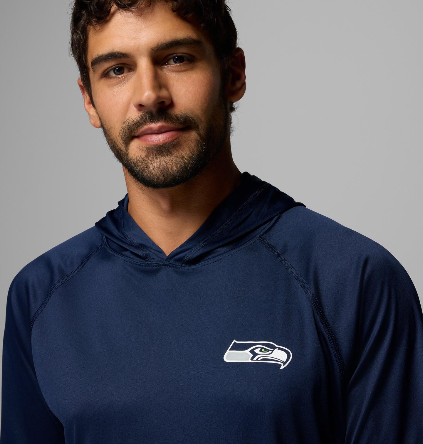 Мужское худи Columbia NFL Pfg Terminal Tackle™ Seattle Seahawks, цвет: Тёмно-синий — фото 3