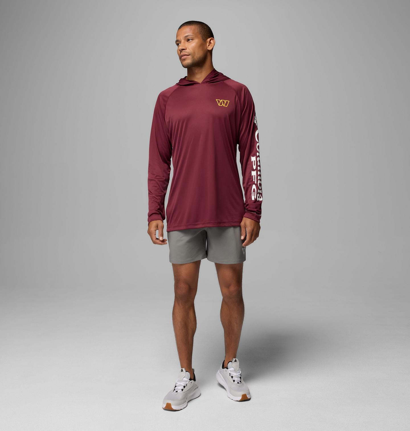 Мужское худи Columbia NFL Pfg Terminal Tackle™ Washington Commanders, цвет: Бордовый — фото 2