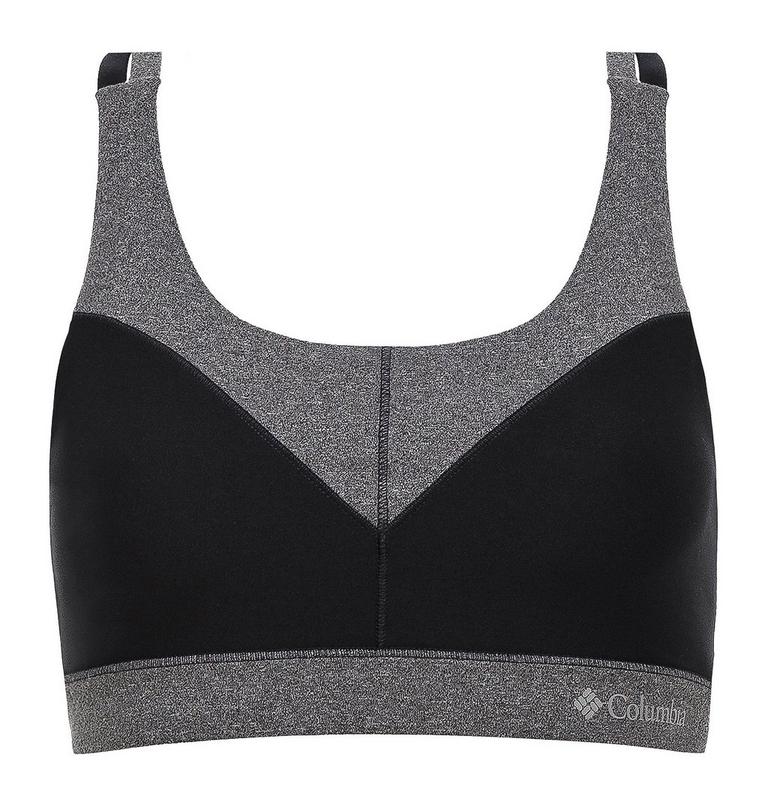 Women's Heather Block Racerback Bra, Color: Black heather, image 3