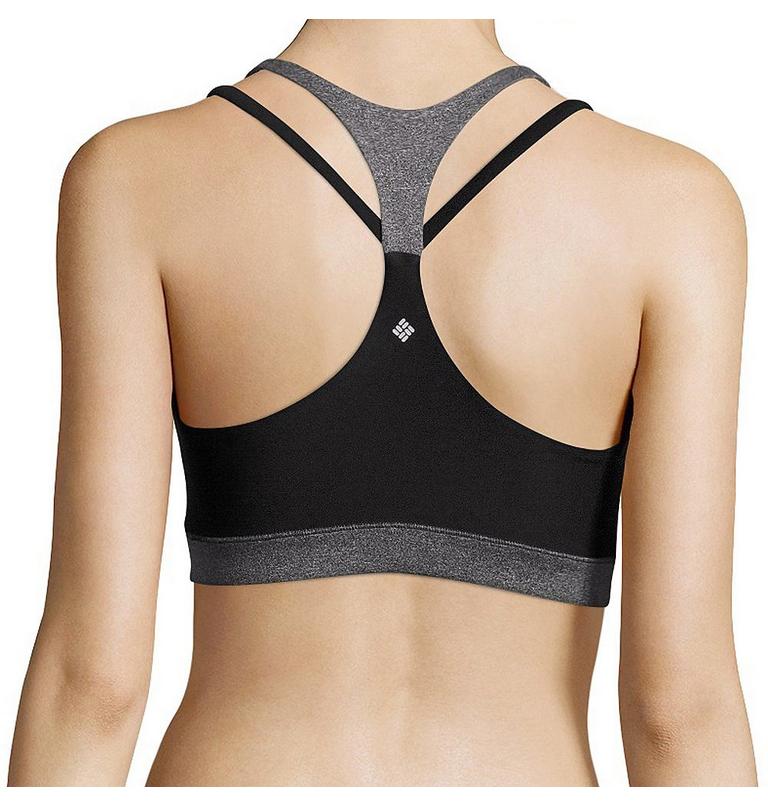 Women's Heather Block Racerback Bra, Color: Black heather, image 2