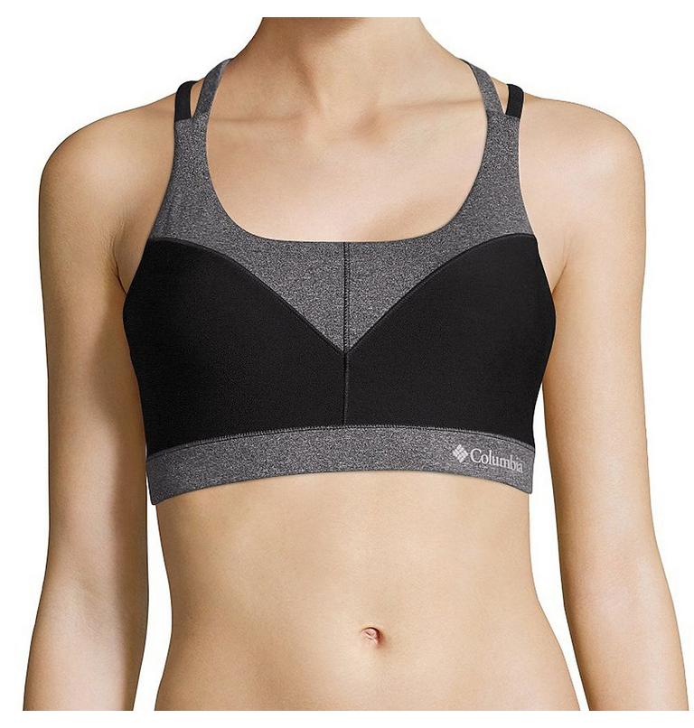 Women's Heather Block Racerback Bra, Color: Black heather, image 1