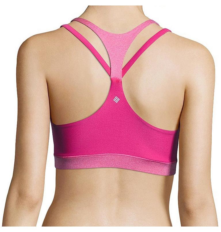 Women's Heather Block Racerback Bra, Color: Beetroot, image 2