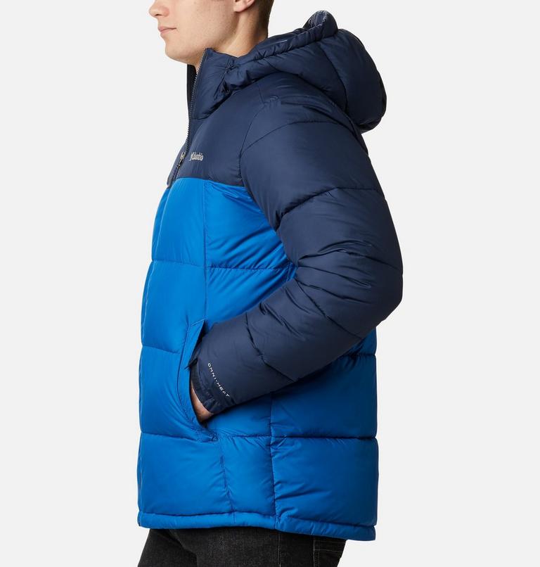 Men's Pike Lake Hooded Down Jacket, Color: Bright Indigo, Collegiate Navy, image 3