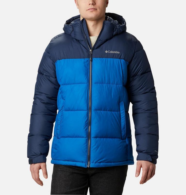 Men's Pike Lake Hooded Down Jacket, Color: Bright Indigo, Collegiate Navy, image 1