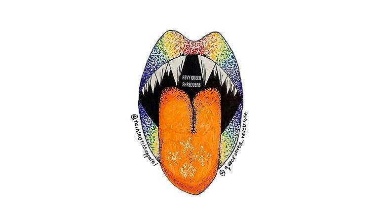 Queershred Revelstoke logo