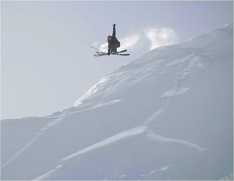 MHW athlete Lily Bradley demonstratescornice creativity at Palisades, Tahoe.