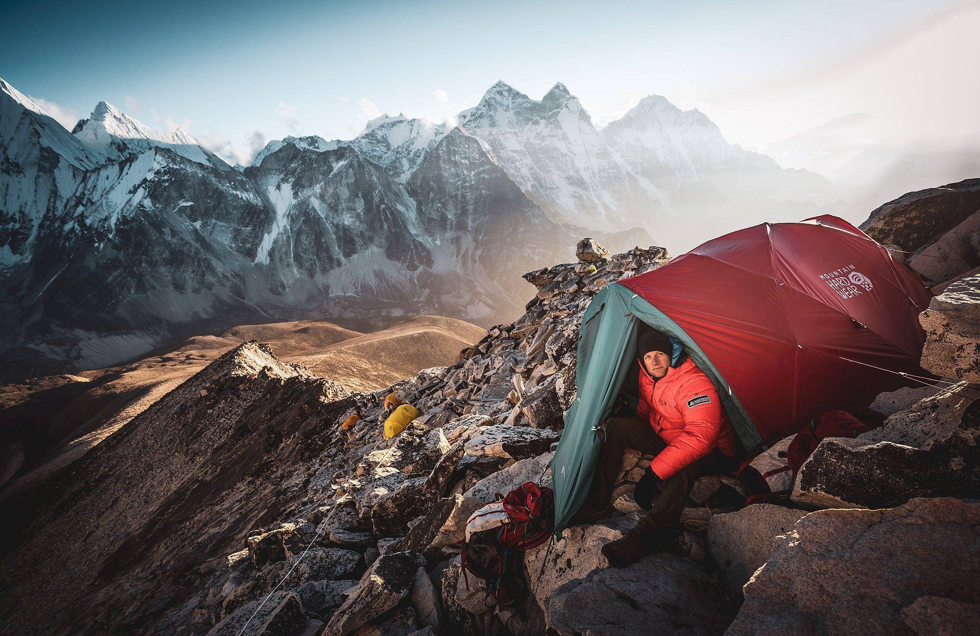 Garrett Madison at high camp.
