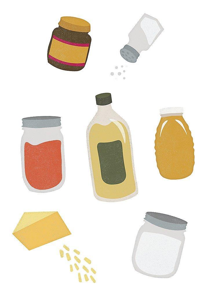 Illustrations of pizza roll ingredients

