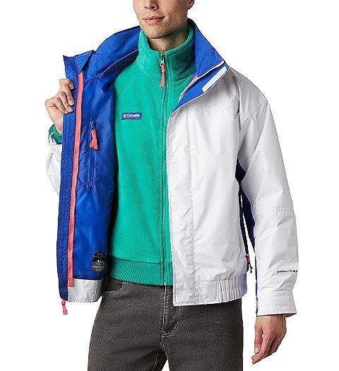 Man wearing an interchange Columbia jacket. 