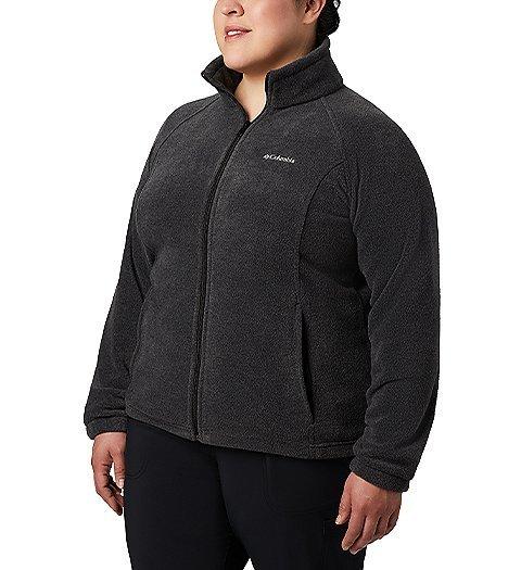 Woman in a grey hoody. 