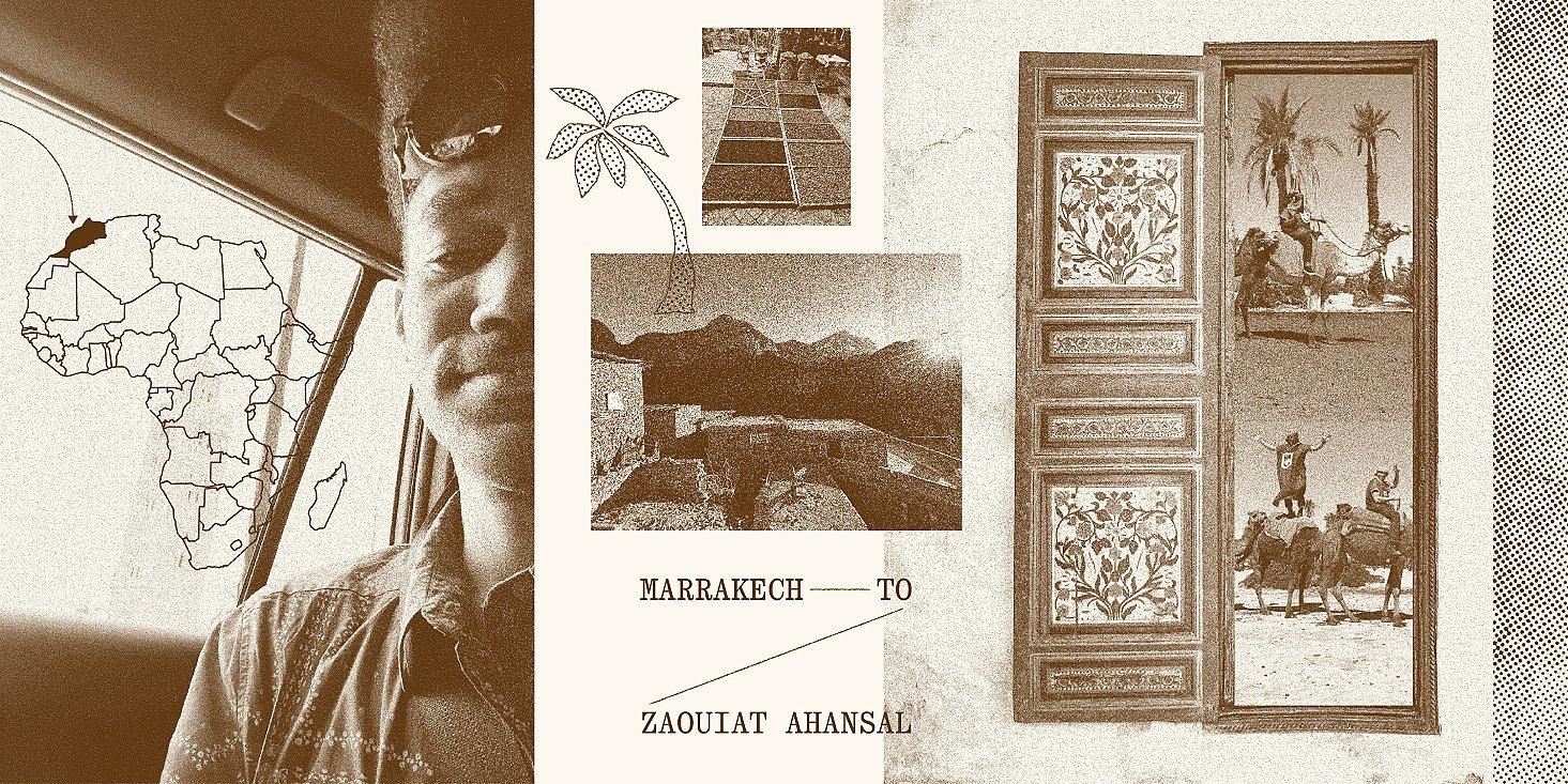 Collage of Bryce and his Morocco travels.