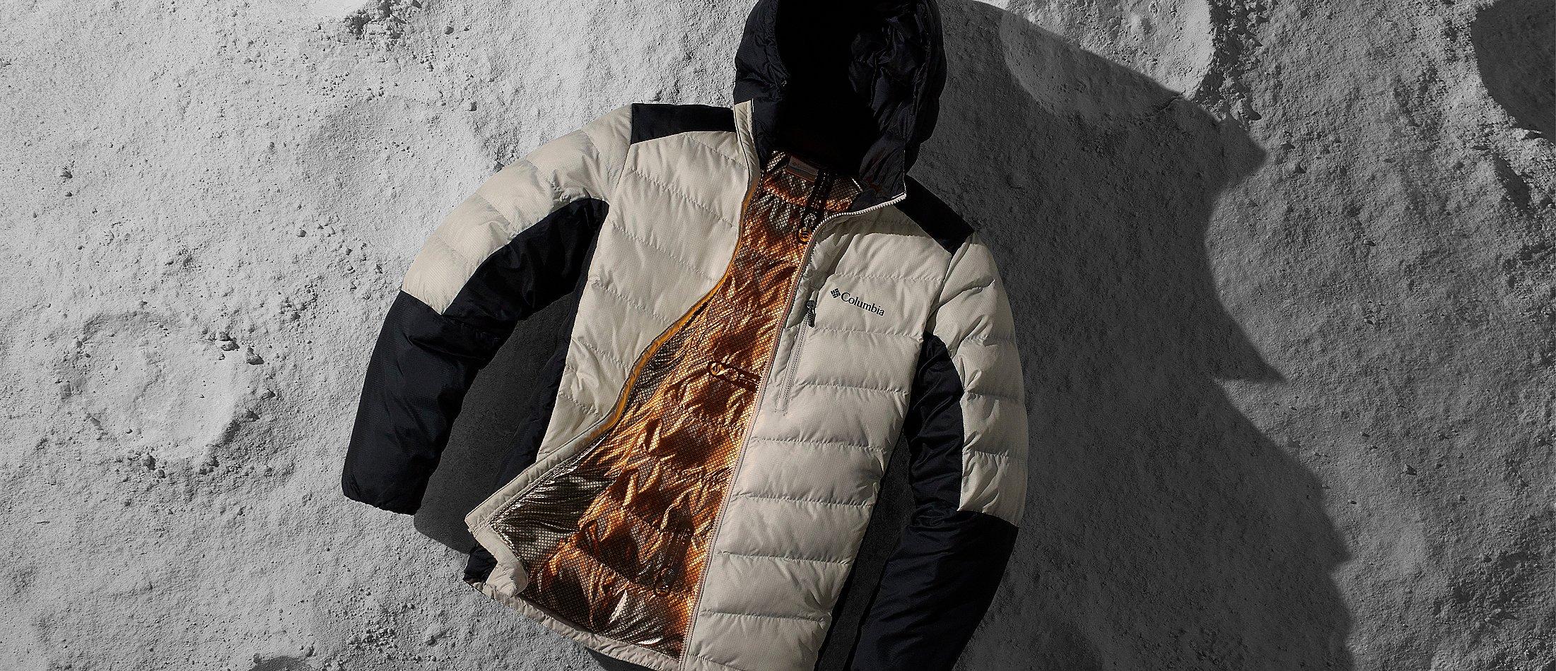Omni Heat Infinity jacket on a moon like surface. 