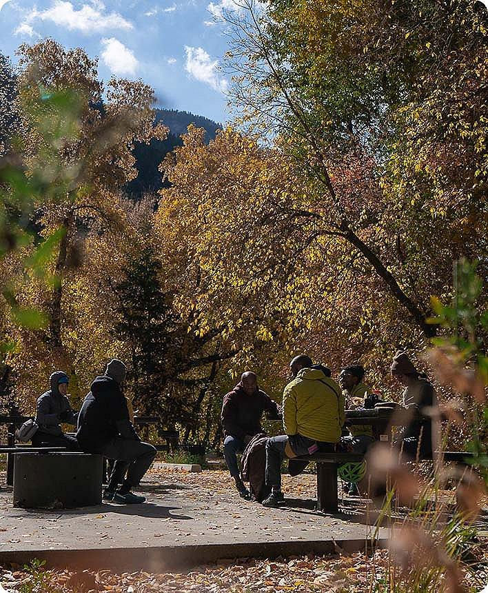 Group shot of folks participating in the Open Aperture clinic
