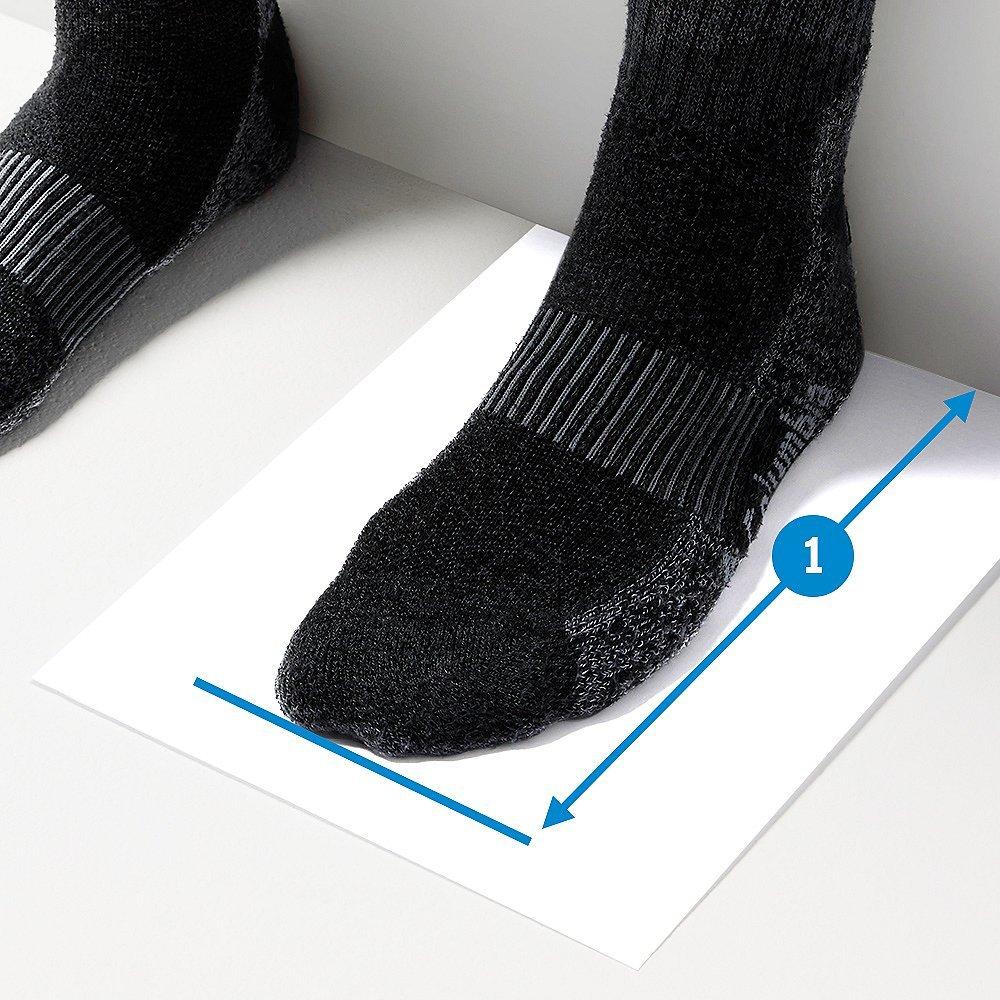 Silhouette of man with lines overlayed to visually display how to measure.