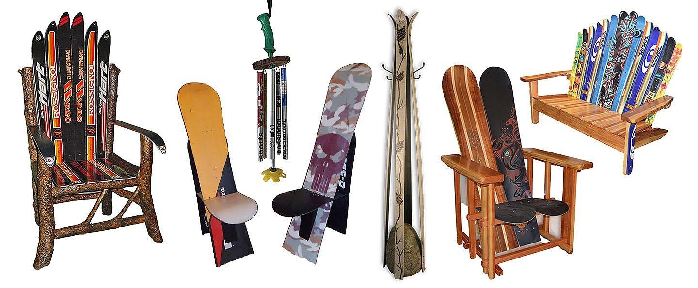 Learn more about the growing trend of repurposing old skis for furniture and décor.