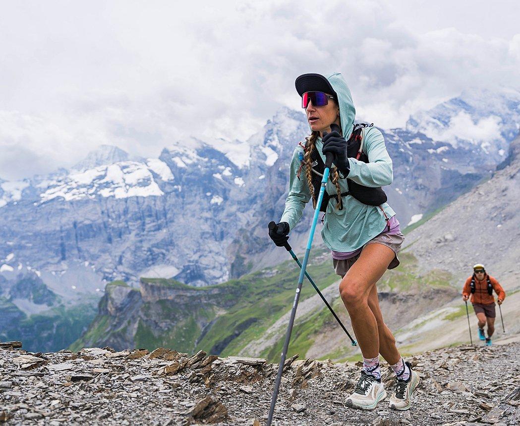 Lauren and Matt hiking in the Alps.