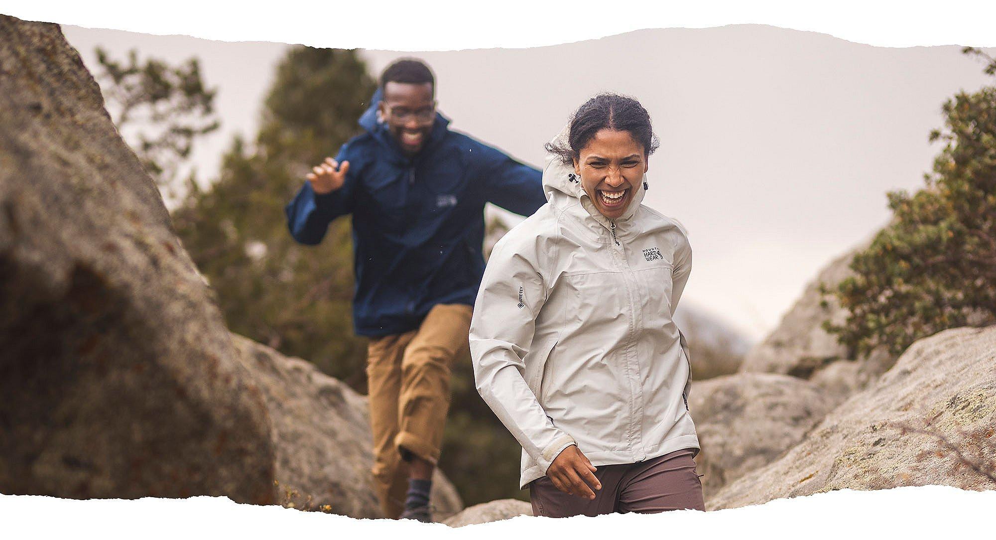 paclite plus in the rain while hiking