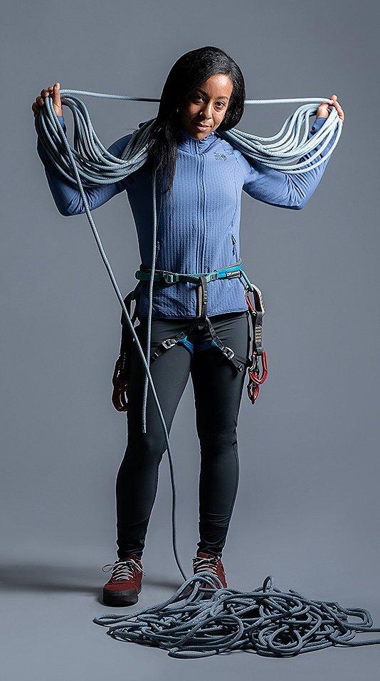 wearing the Women's Chockstone Tight in the Studio
