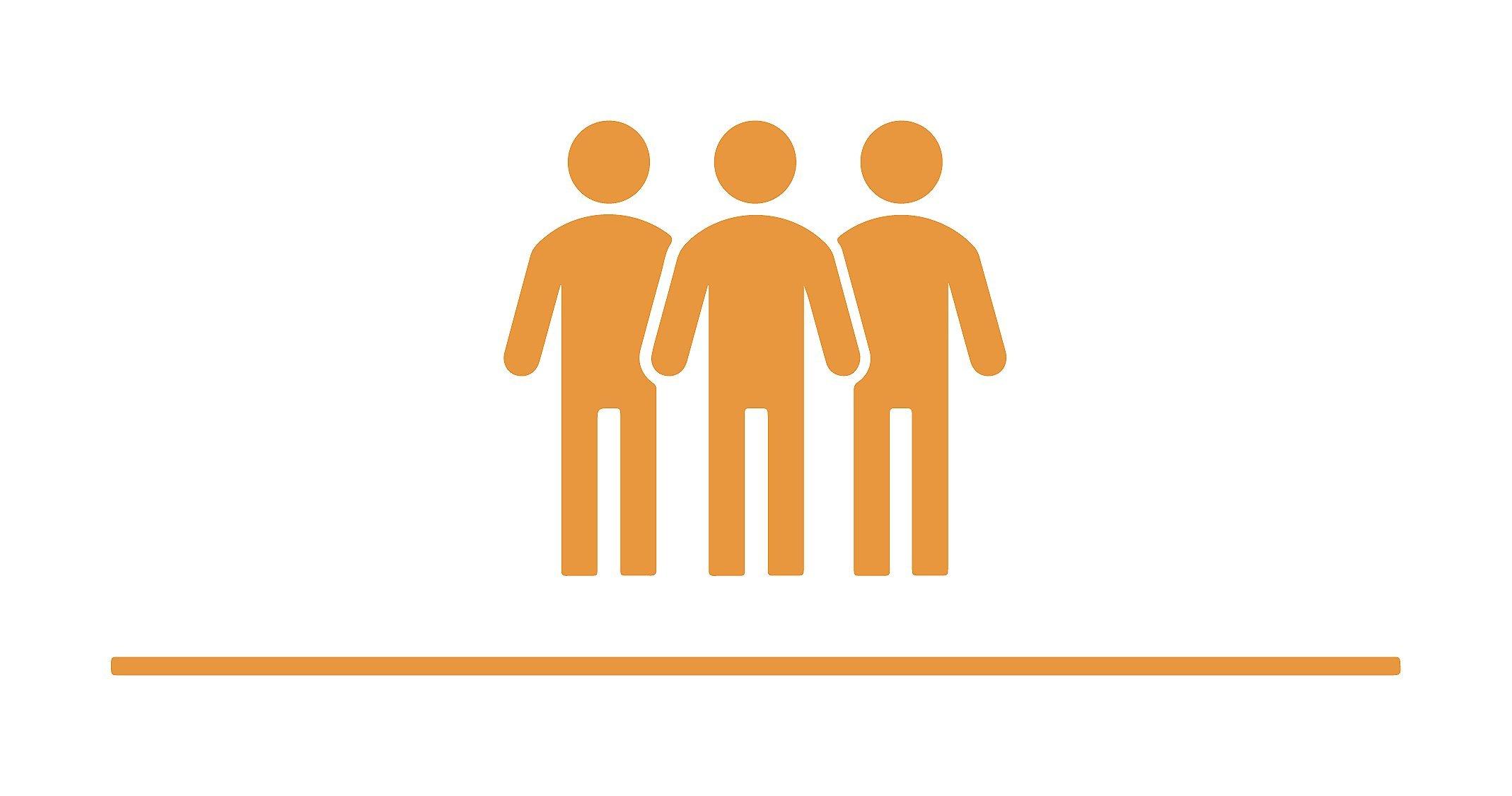 Illustration of three orange people