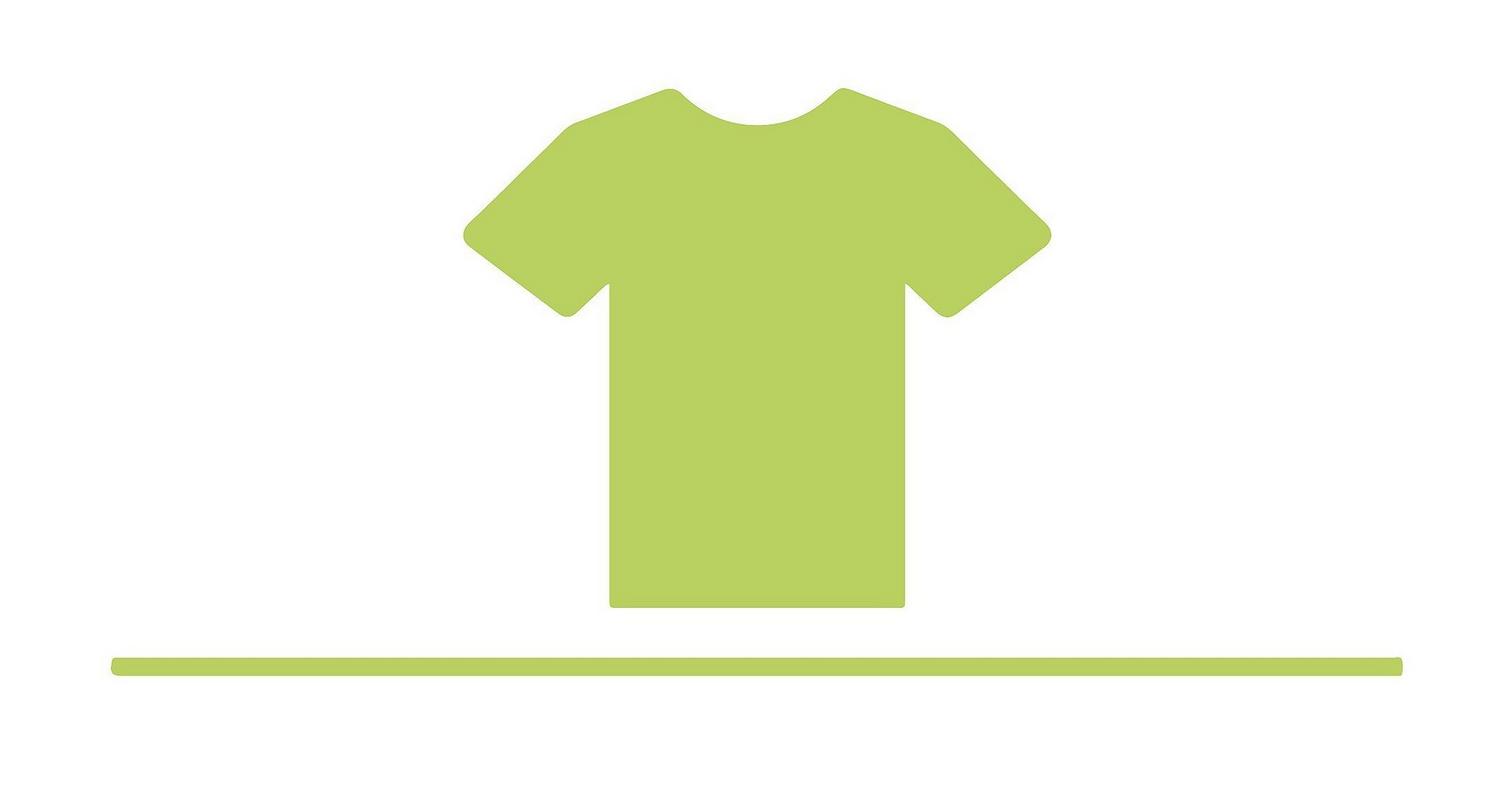 Lime green tee graphic over a line green line