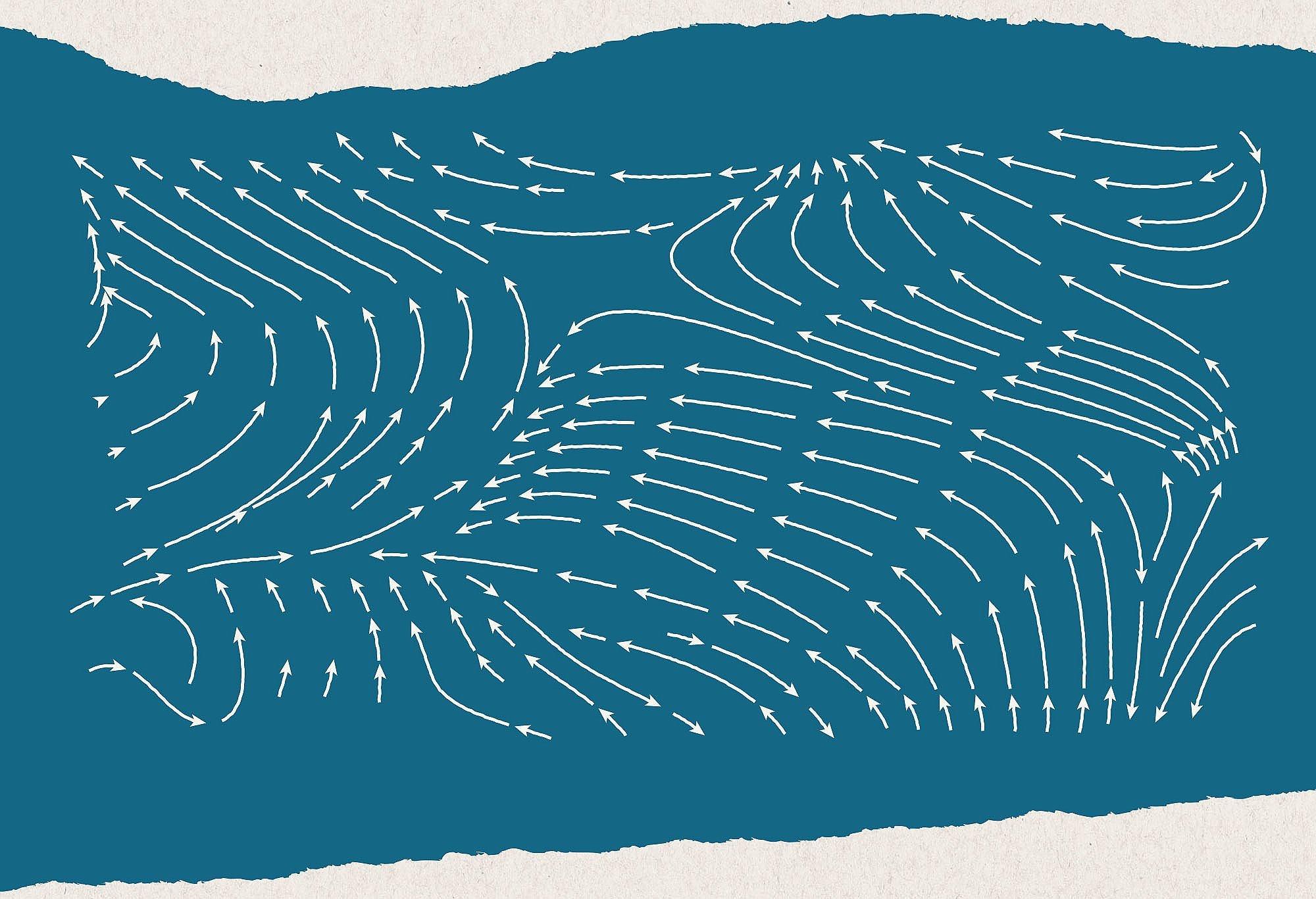 blue arrows airflow graphic background