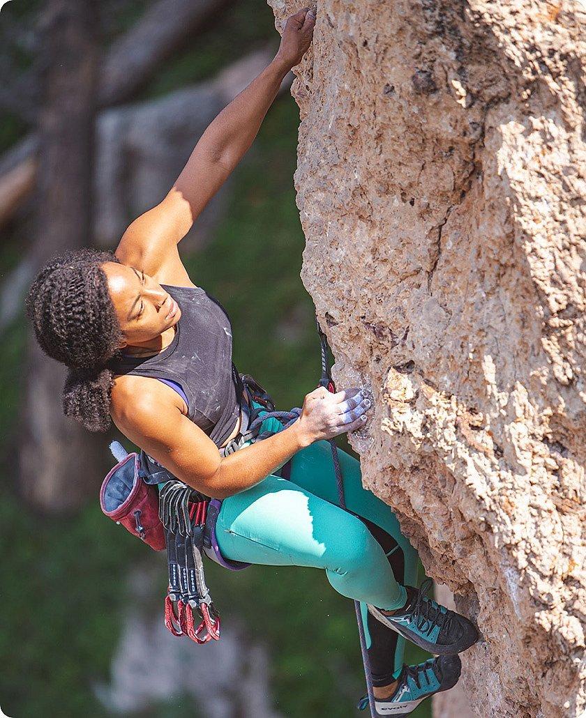 Genevive climbing