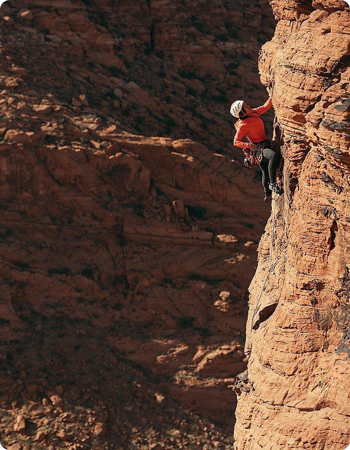 Genevive climbing in the Utah desert