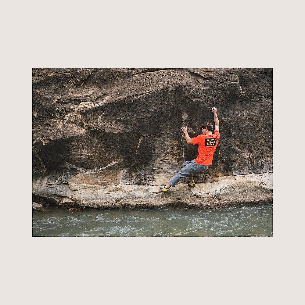 Bouldering over water.