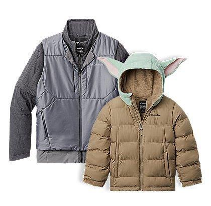 Close-up of Mandalorian jacket and Child jacket. 