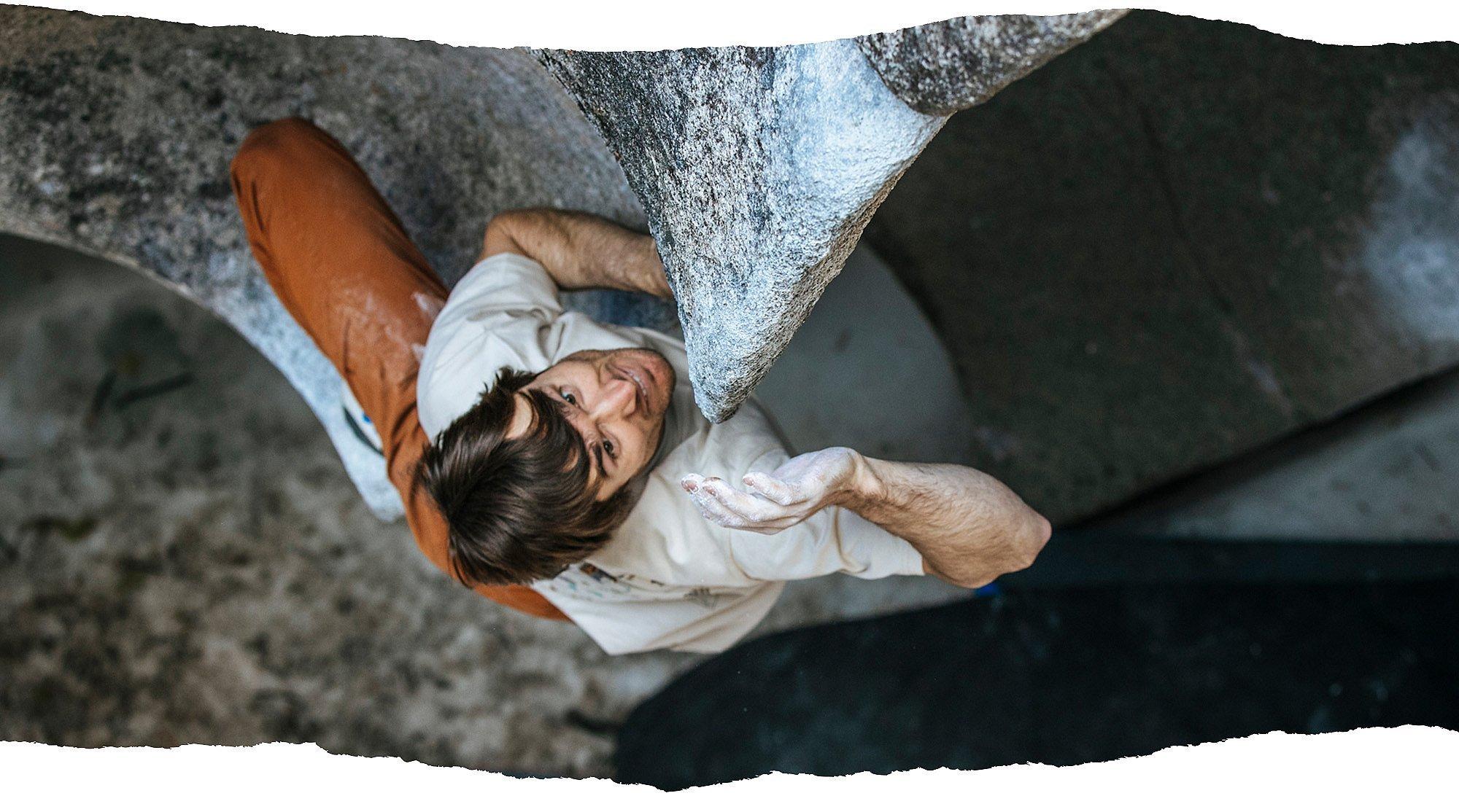 Ethan looking for his next hold