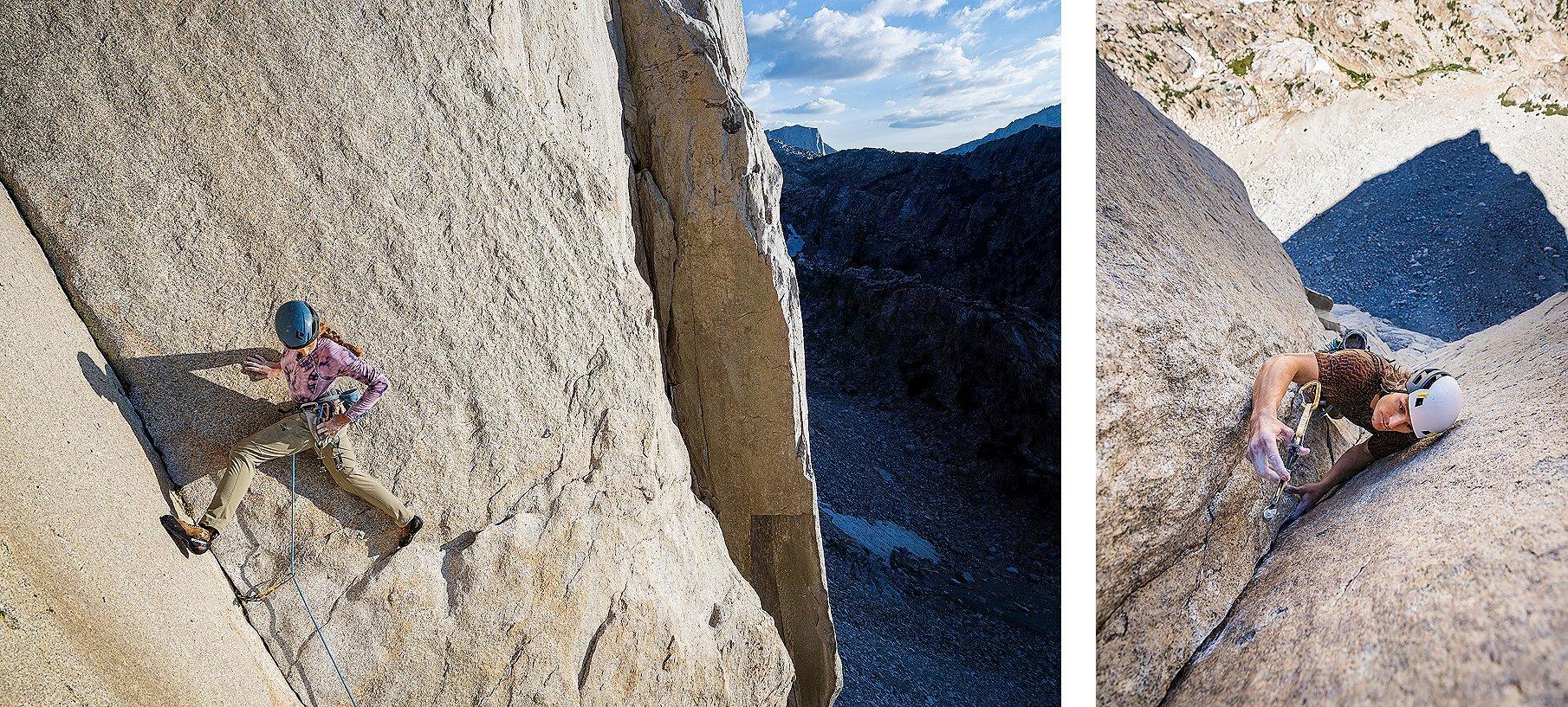 Climbing shots of Jen and Casey on the Incredible Hulk.