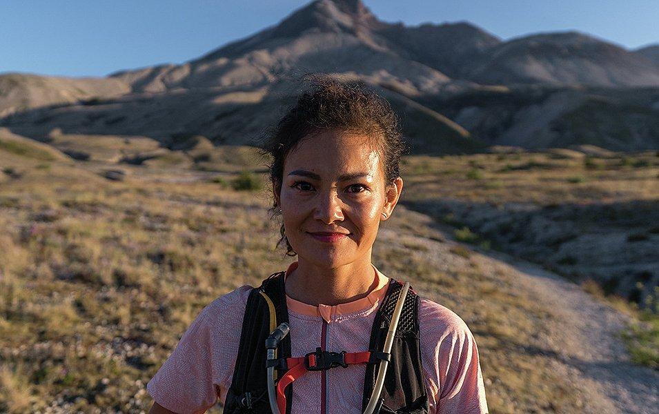 Profile shot of runner.