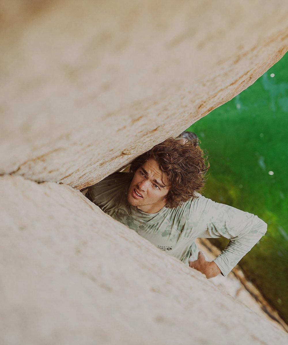 Parker Reed climbing Houseboy 5.12c