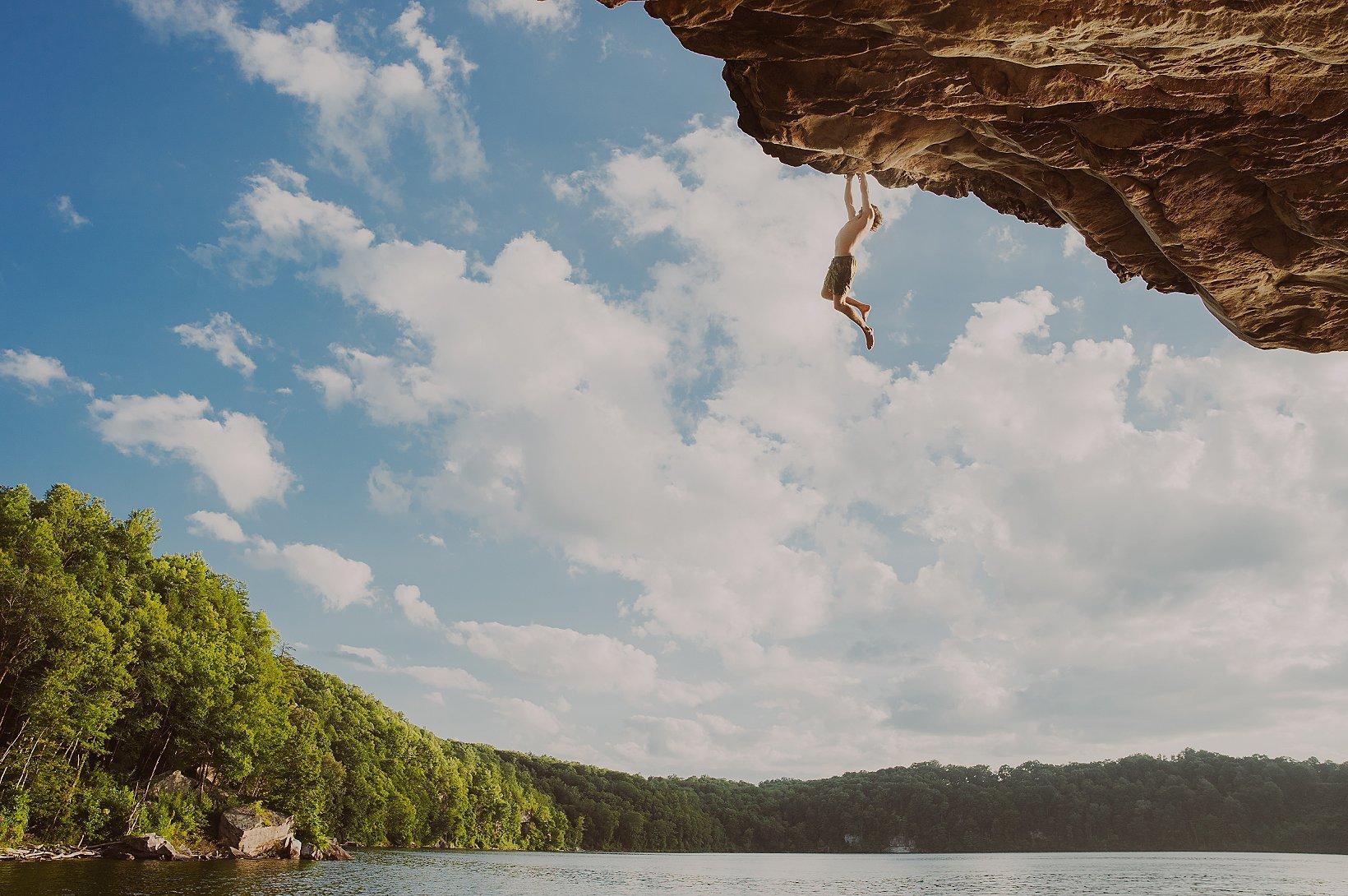 Parker Reed climbing Rat Race.