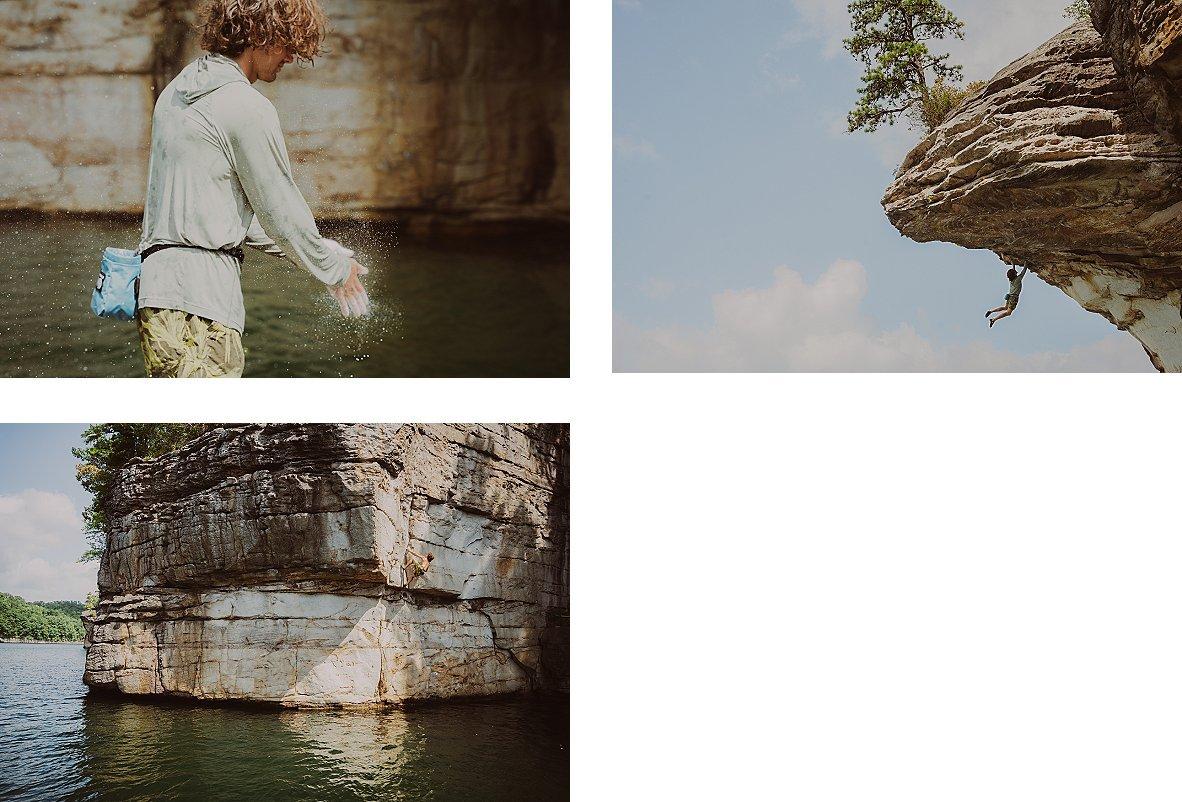 Parker Reed climbing.