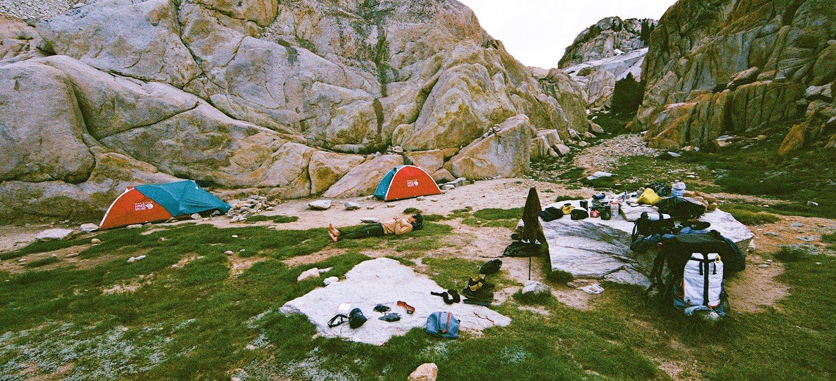 At basecamp in the Eastern Sierra.