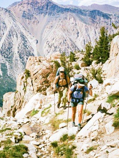 Backpacking in the eastern Sierra, in route to climbing the Incredible Hulk.