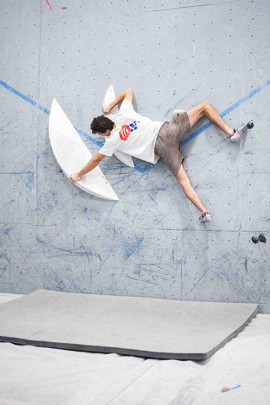 Jesse climbing.