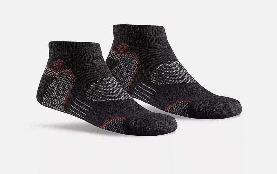 A product shot of Columbia Sportswear hiking socks set against a white background.

