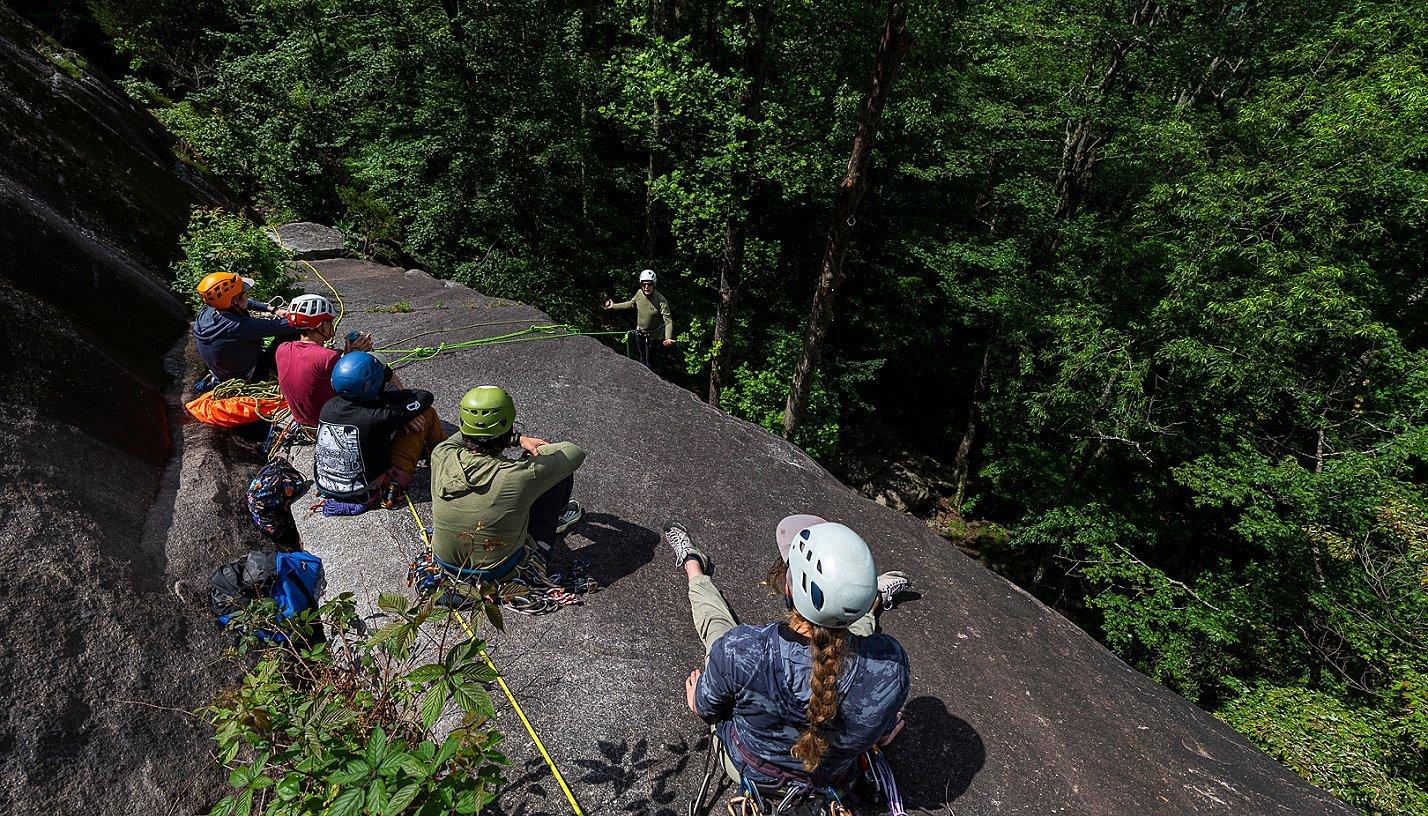 Sean Taft-Morales leading a Single Pitch Instructor course in the Blue Ridge Mountains.