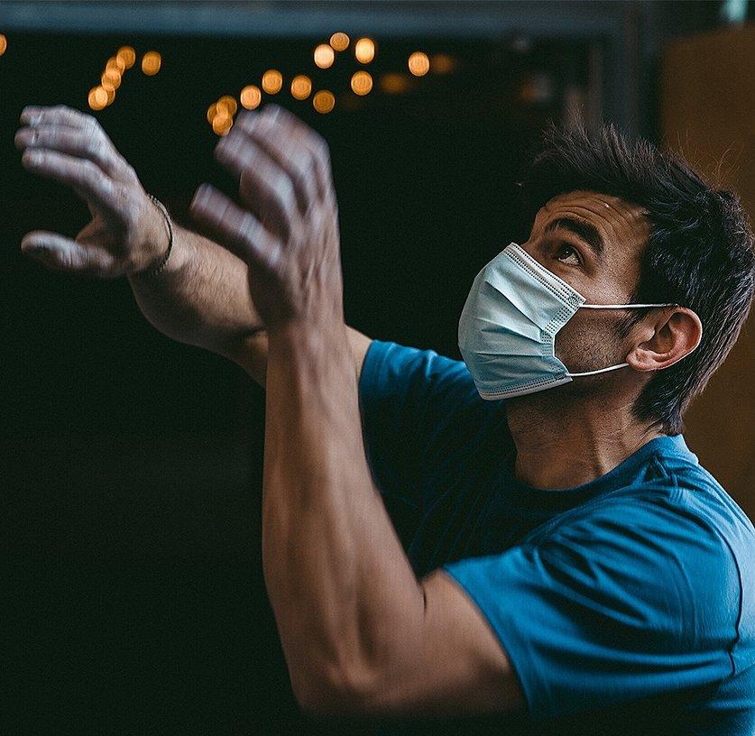 Josh running through a movement with Kyra