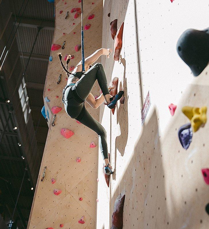 Kyra speed climbing