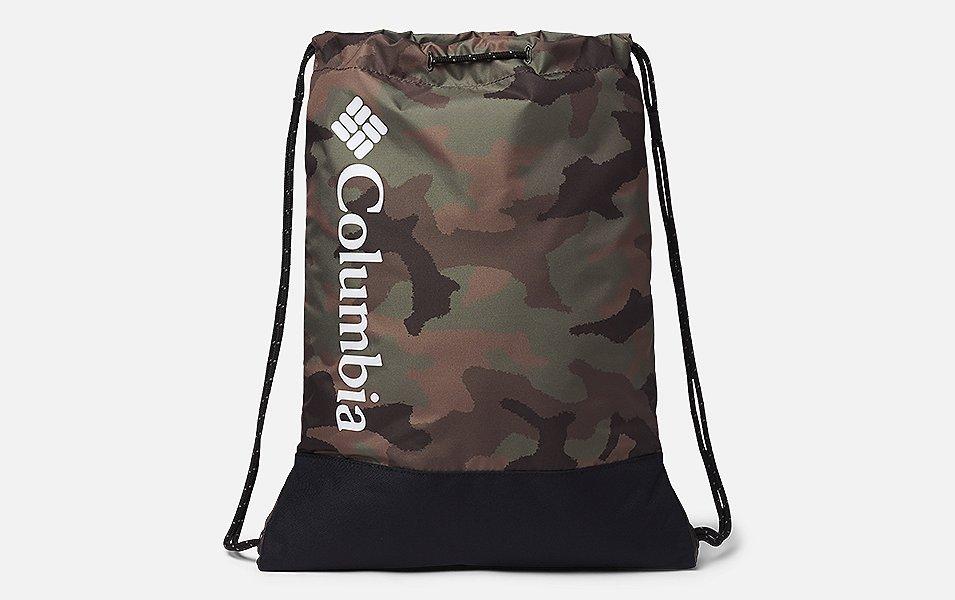 A product shot of Columbia Sportswear’s Drawstring Pack set against a white background.