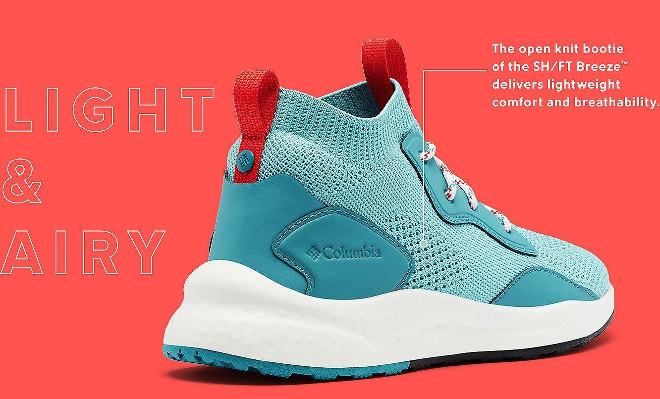 A blue SHFT sneaker. Light and Airy. 