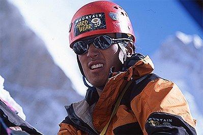 From the archives - close up of one of the founding MHW employees, while climbing in the high alpine.