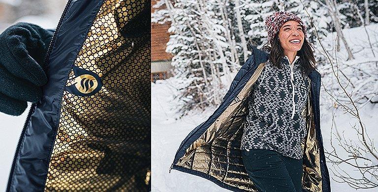 Debuting in jackets this fall, the innovative gold material is the latest in the Omni-Heat™ family of cold-weather fabrics.