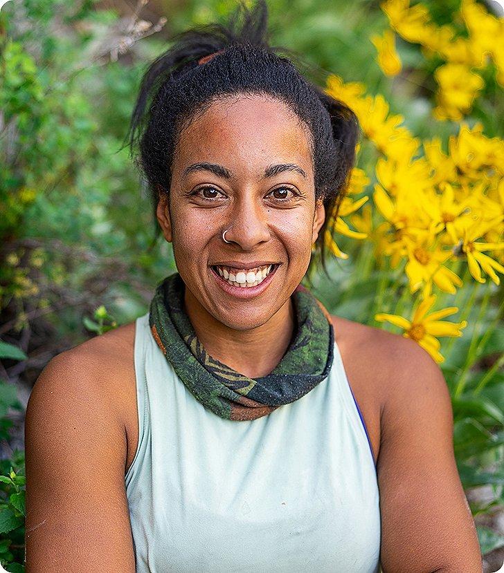 portrait of Genevieve Walker, Mountain Hardwear climber & AMGA-certified rock guide.
