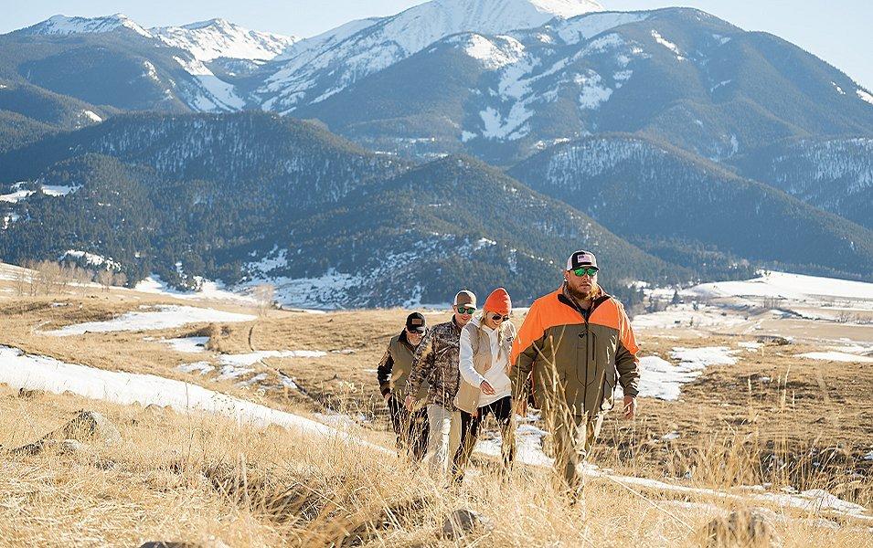 People hiking in Montana. 