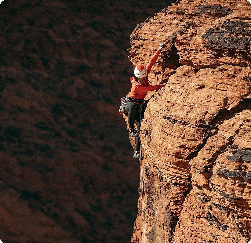 Genevieve climbing in rural Utah
