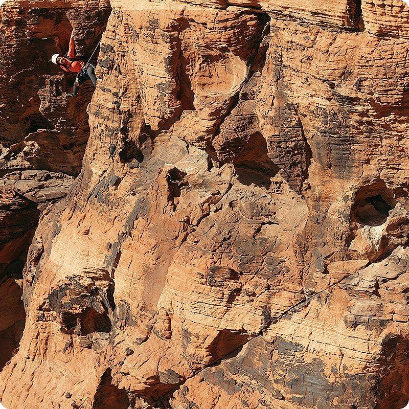 Genieve midway up a climb in rural Utah